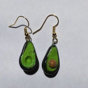 Hand-Sculpted Avocado Earrings